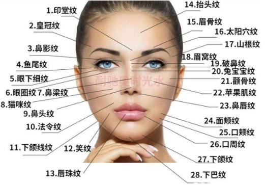 面部皺紋具體有哪些類型？如何去皺果好？盤點18中常見皺紋